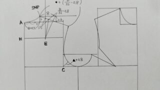 【新文化式原型の描き方】自分サイズの洋服を作るための最初の一歩♬（袖原型の描き方付き）